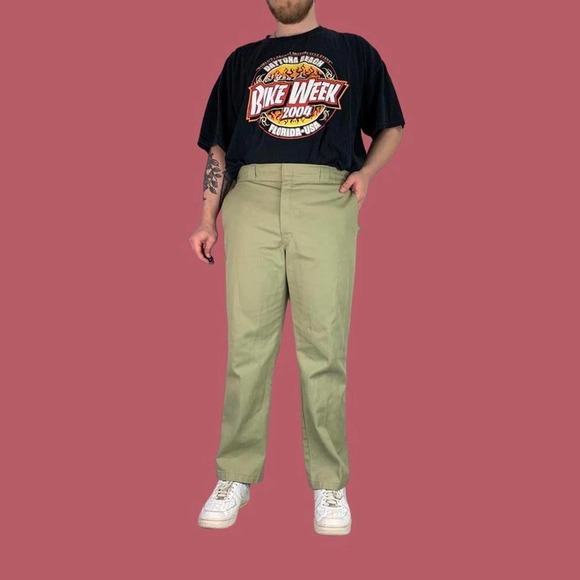 Dickies 874 FLEX ORIGINAL FIT Work Pants, Men's, Size 34 (approx.) polyester black type Vintage Second Hand
